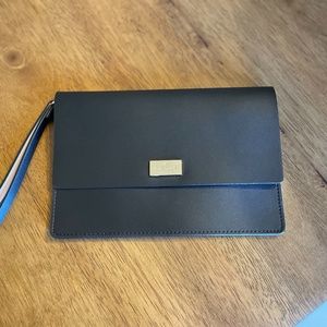 Black leather Kate Spade wristlet